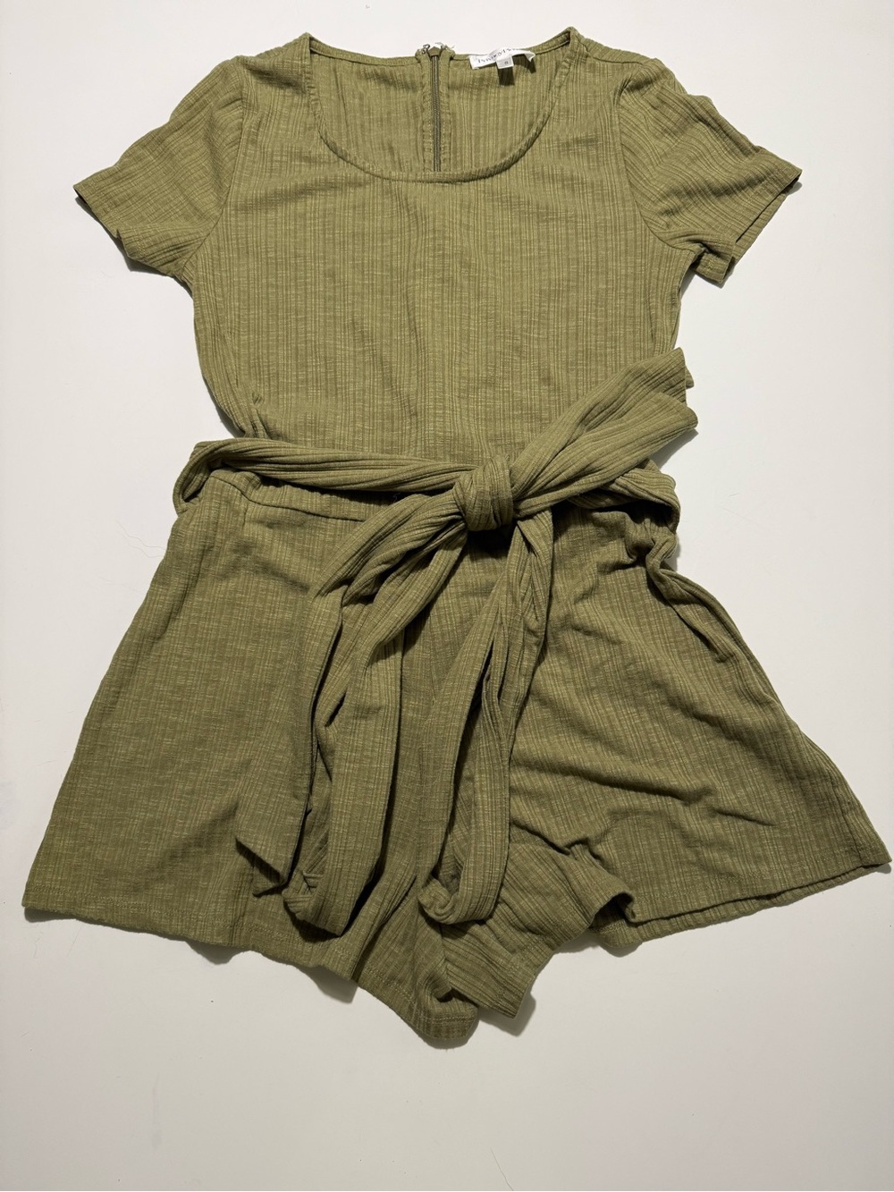 Privacy Please Olive Tie-Waist Romper